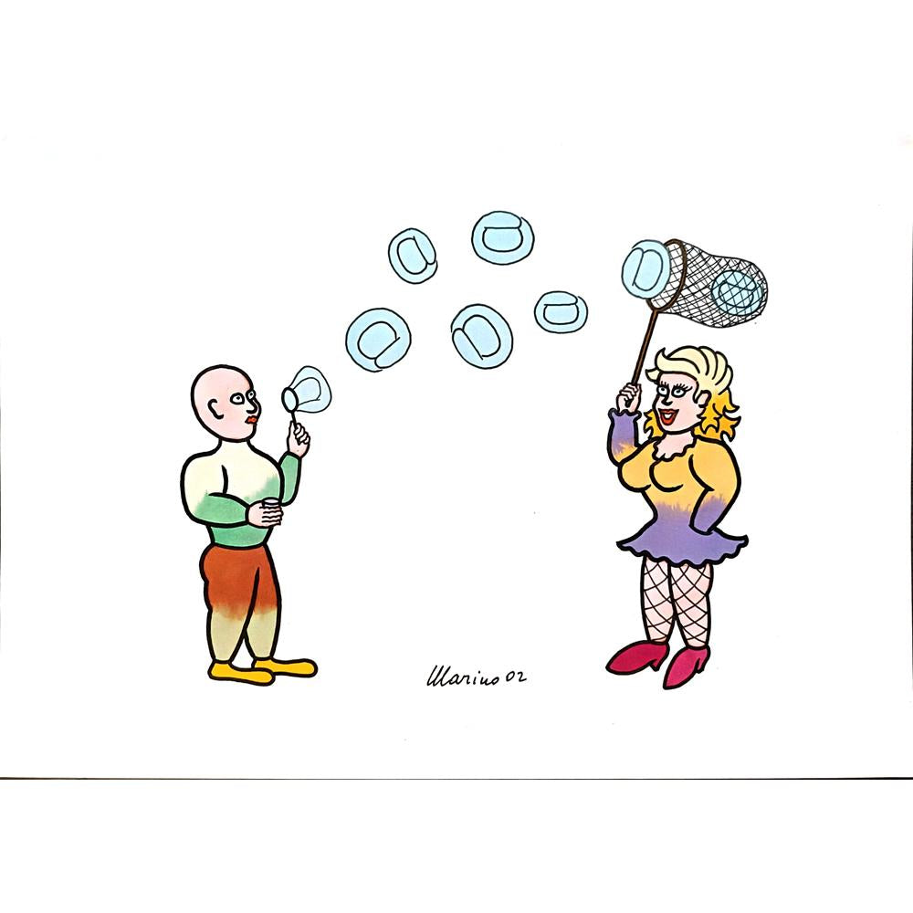 Marino Tarizzo 29x21cm Orijinal Karikatür BOD05429