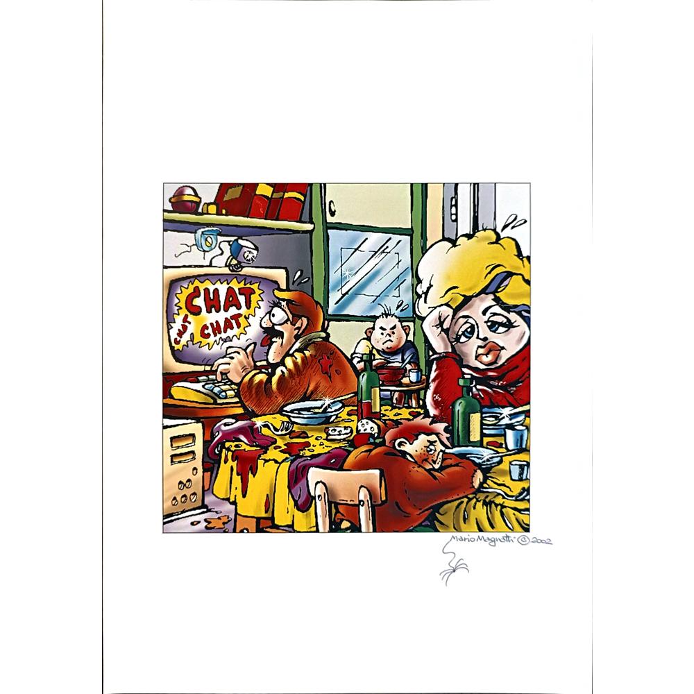 Mario Magnatti 29x21cm Orijinal Karikatür BOD05438