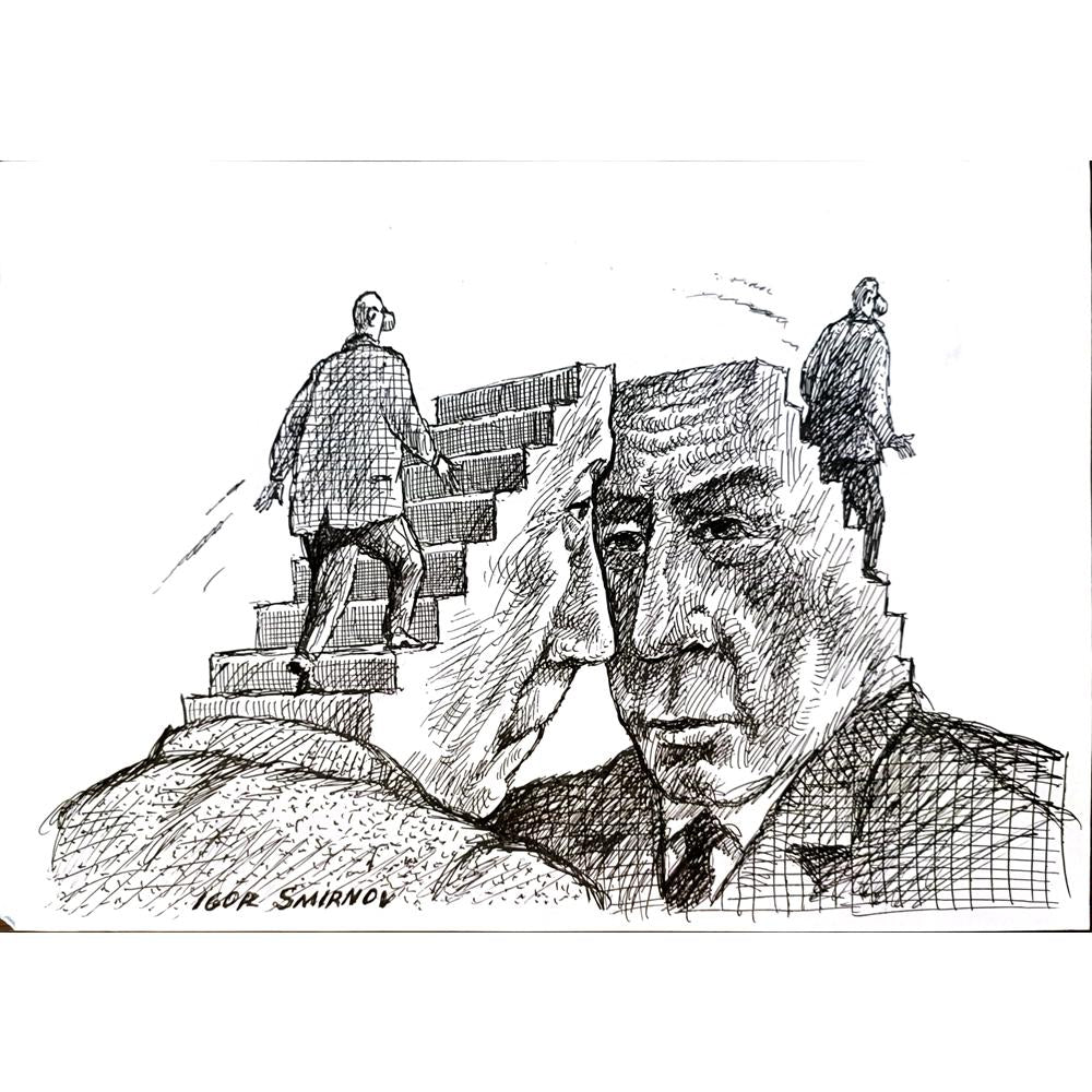 Ivan Smirnov 29x21cm Orijinal Karikatür BOD05440