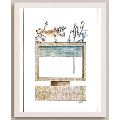 Frans Van Rompaev 29x21cm Orijinal Karikatür BOD05442