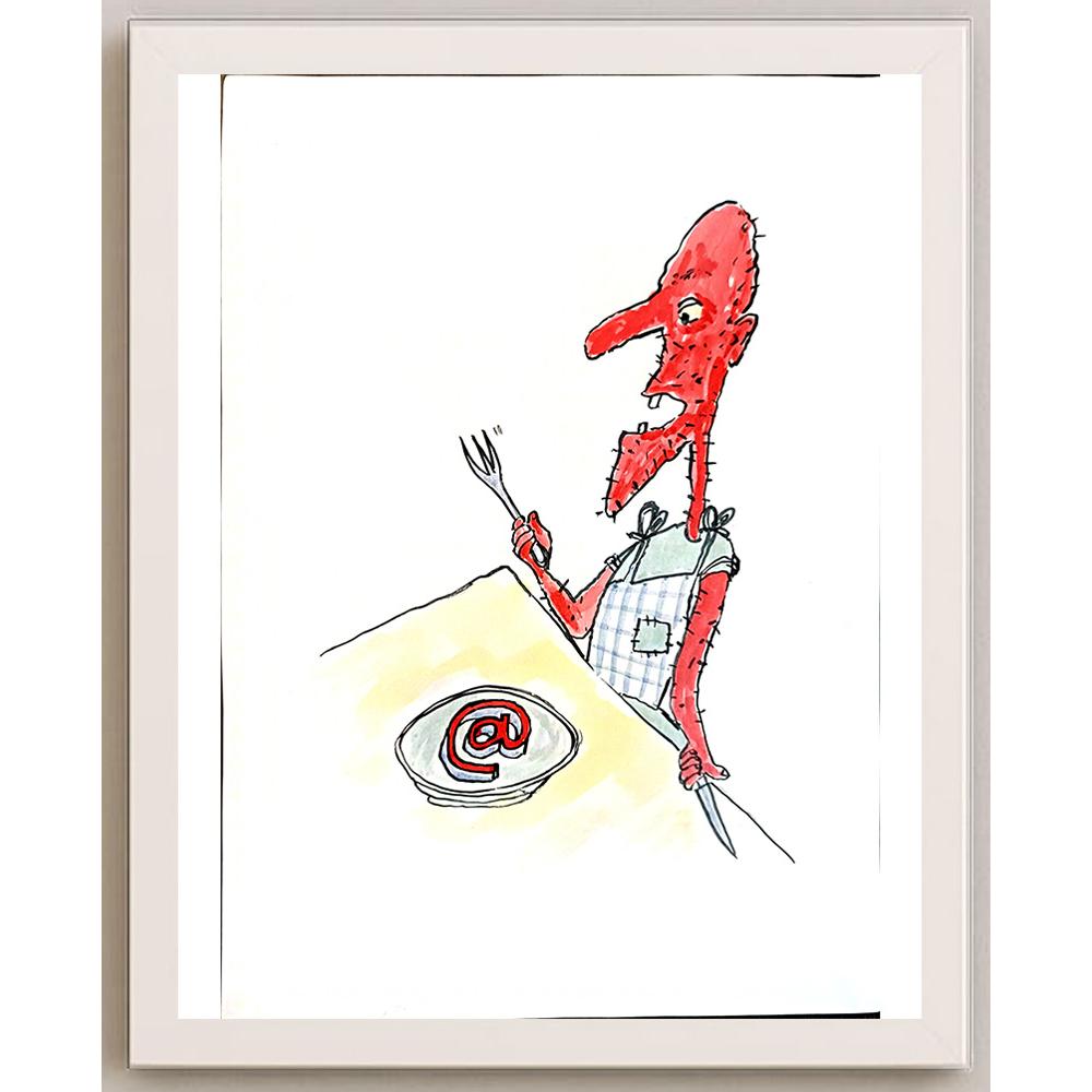 Nikolay Fitkov 29x21cm Orijinal Karikatür BOD05448