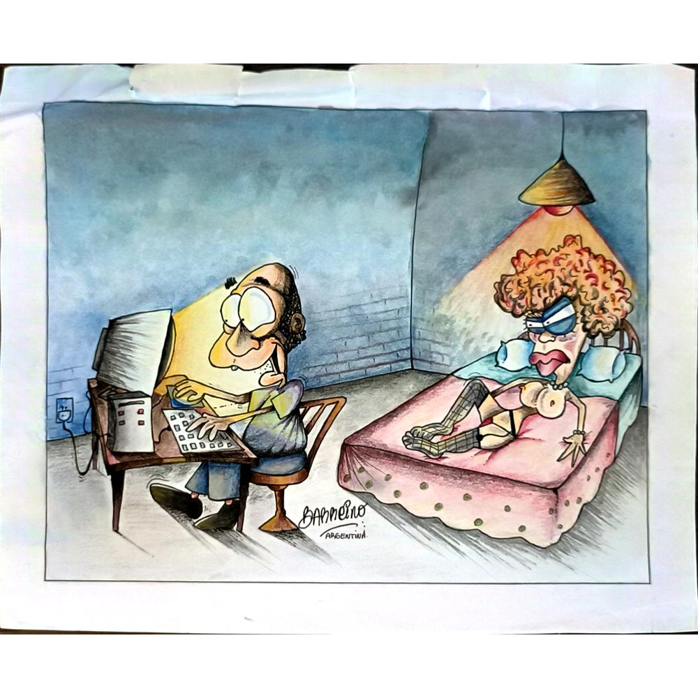 Flavio Fabricio Barreibo 29x21cm Orijinal Karikatür BOD05457