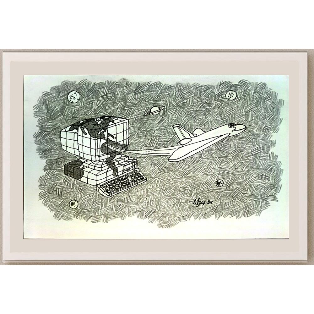 Hugo Cesar Janco Caceres 24x16cm Orijinal Karikatür BOD05458