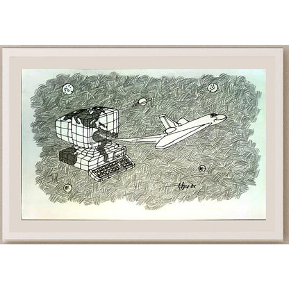 Hugo Cesar Janco Caceres 24x16cm Orijinal Karikatür BOD05458