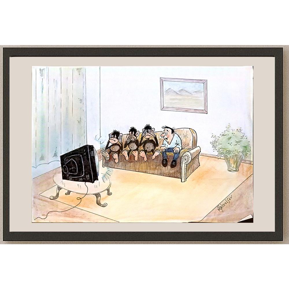 Miroslav Jakovljev 29x21cm Orijinal Karikatür BOD05459