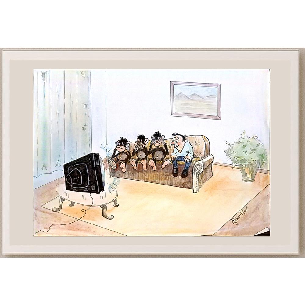 Miroslav Jakovljev 29x21cm Orijinal Karikatür BOD05459
