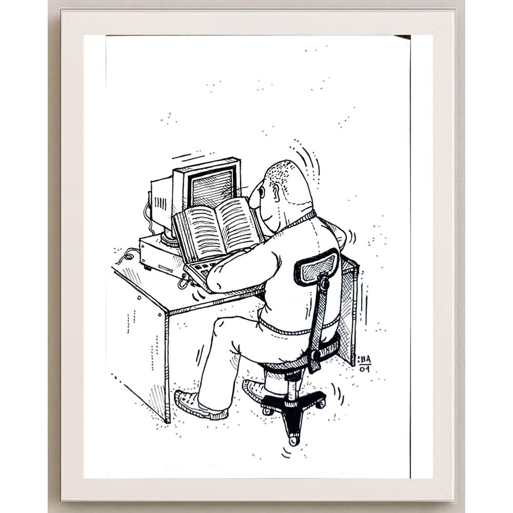 Vladimir Kuba 21x15cm Orijinal Karikatür BOD05464
