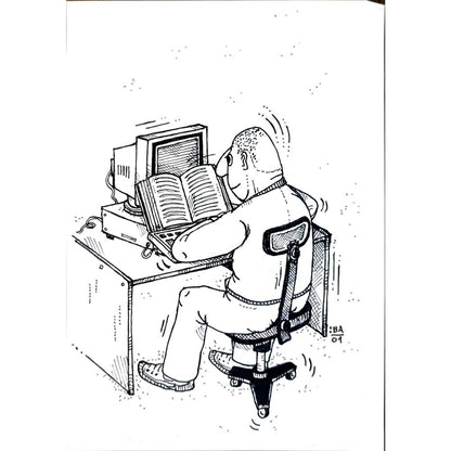 Vladimir Kuba 21x15cm Orijinal Karikatür BOD05464
