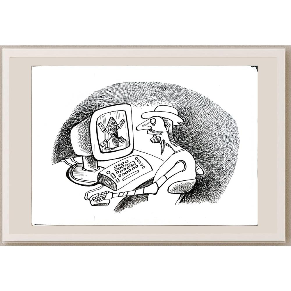 Cristian Topan 29x21cm Orijinal Karikatür BOD05466