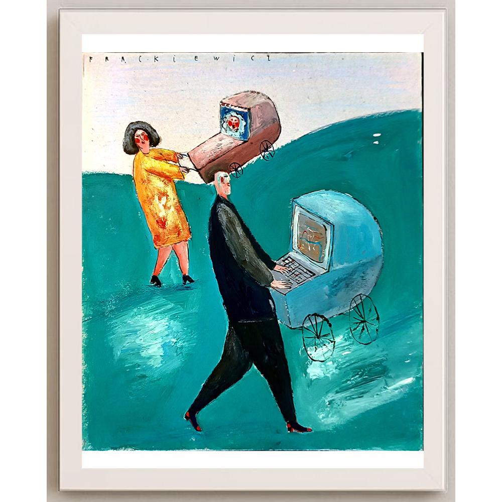 Jacek Frankckewicz 25x21cm Orijinal Karikatür BOD05467