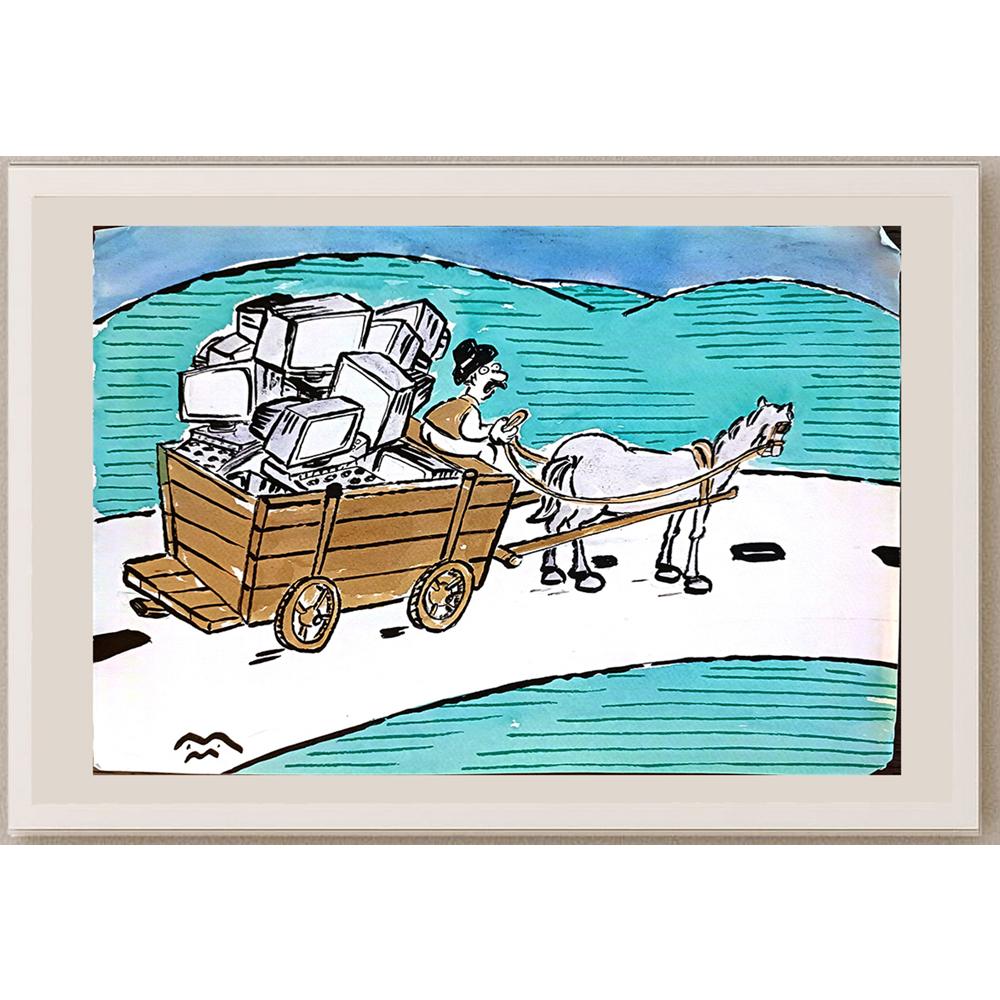 Mileta Miloradovic 29x21cm Orijinal Karikatür BOD05470