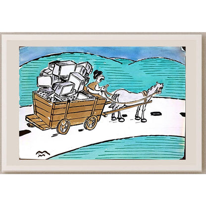 Mileta Miloradovic 29x21cm Orijinal Karikatür BOD05470