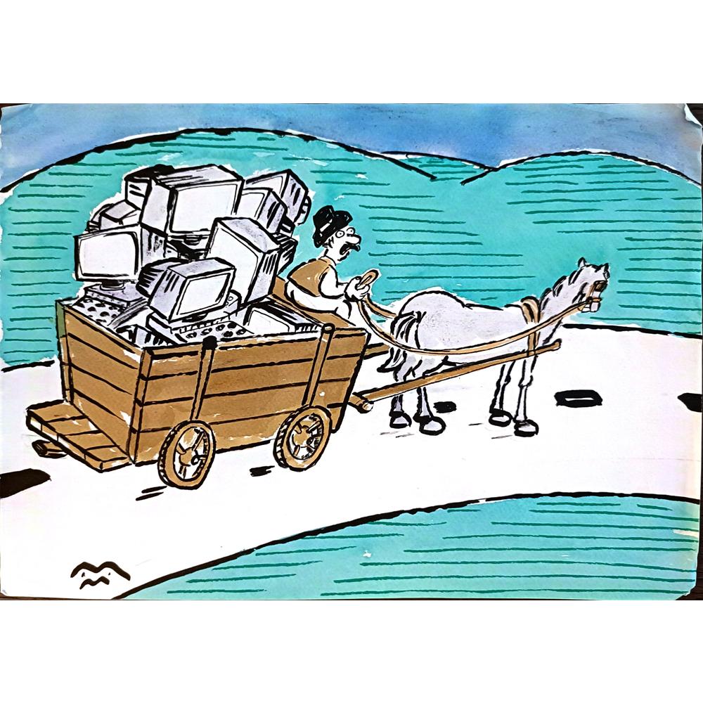 Mileta Miloradovic 29x21cm Orijinal Karikatür BOD05470