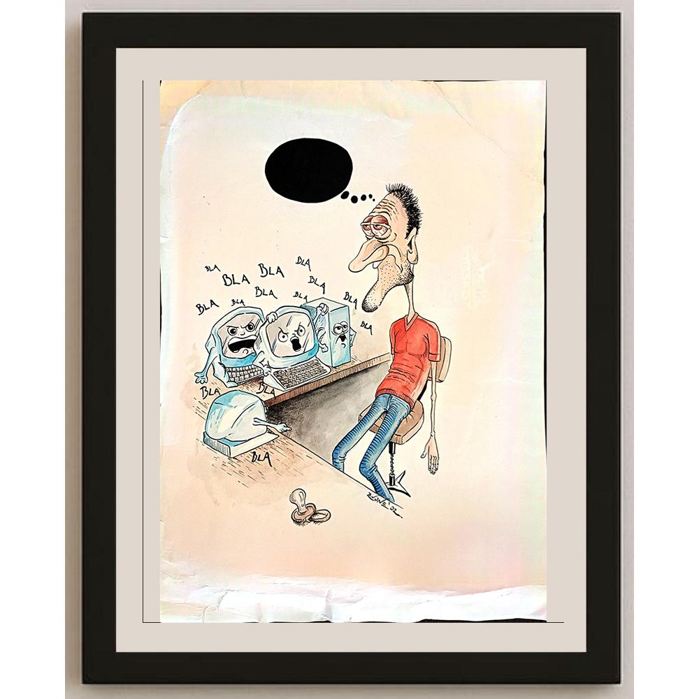 Cacic Zvonimir 29x21cm Orijinal Karikatür BOD05484