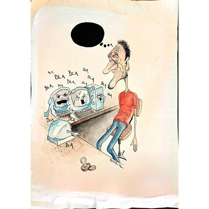 Cacic Zvonimir 29x21cm Orijinal Karikatür BOD05484