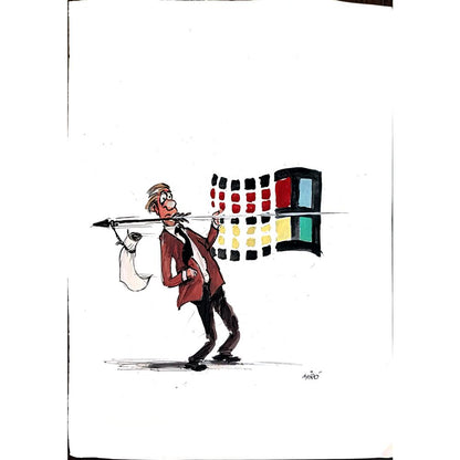 Georgijevski Miroslav 35x25cm Orijinal Karikatür BOD05486