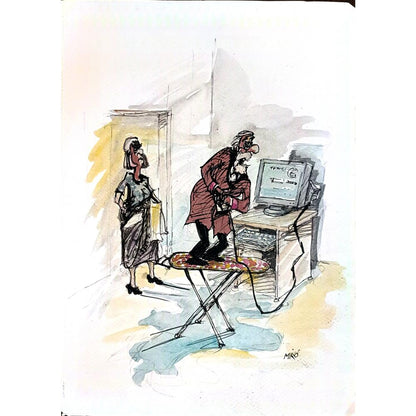Georgijevski Miroslav 35x25cm Orijinal Karikatür BOD05487