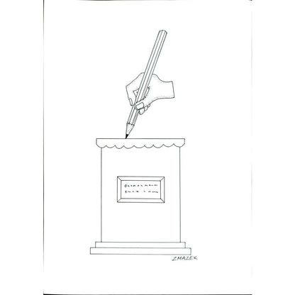 Stanko Zmazek 29x21cm Orijinal Karikatür BOD05495