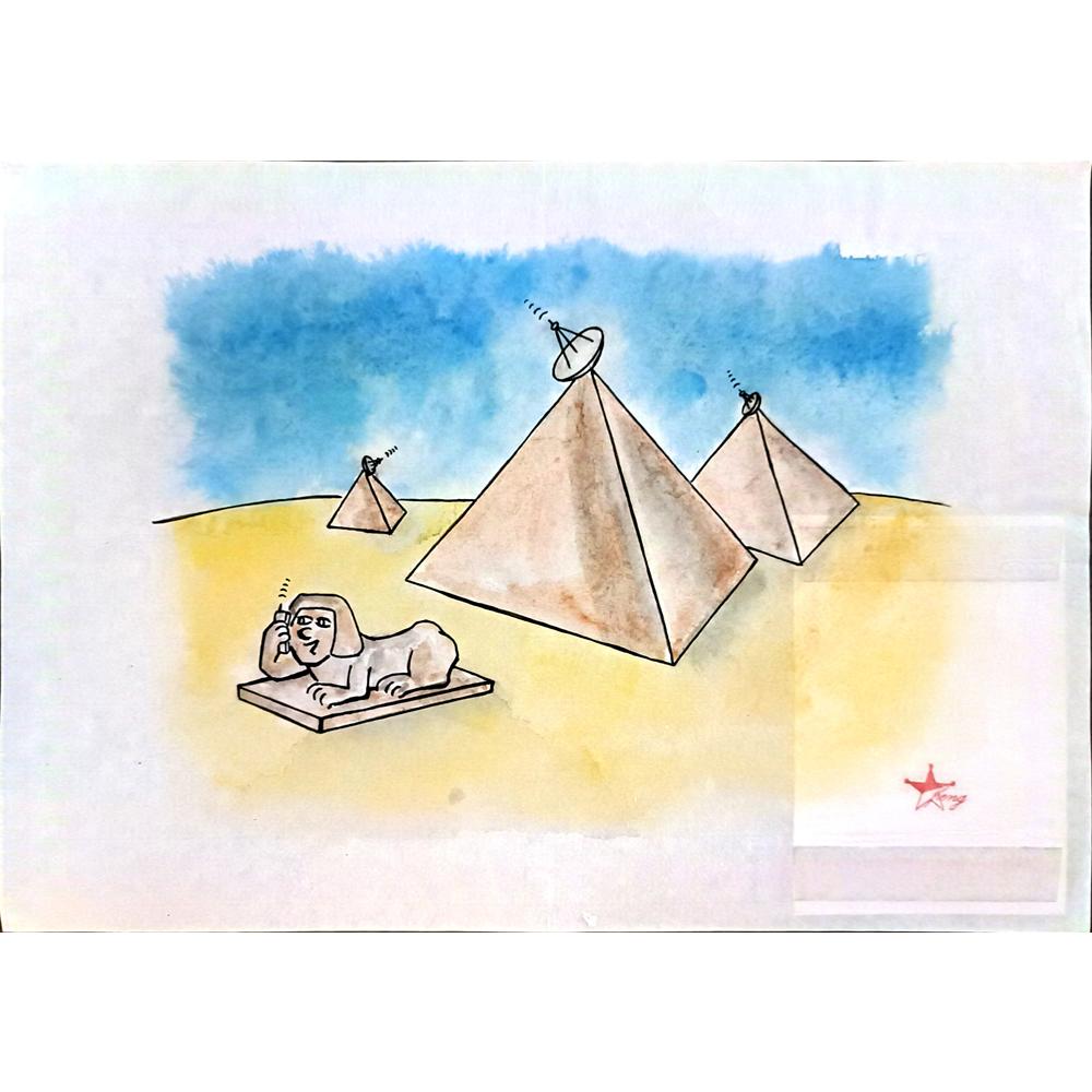 Wang Da Peng 29x21cm Orijinal Karikatür BOD05497