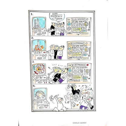 Miroslav Bozhkov 29x21cm Orijinal Karikatür BOD05502