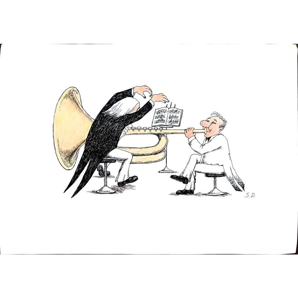 Unknonw 35x25cm Orijinal Karikatür BOD05506