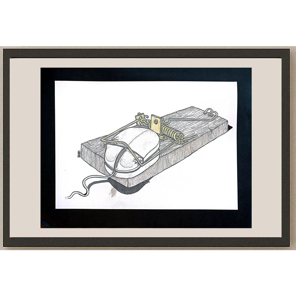 Mario Brancaglioni 35x25cm Orijinal Karikatür BOD05507