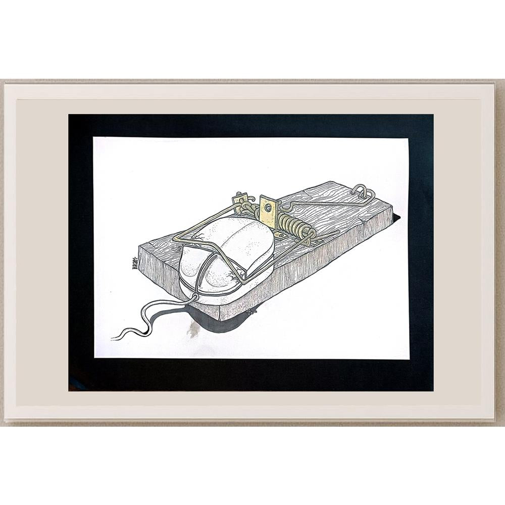 Mario Brancaglioni 35x25cm Orijinal Karikatür BOD05507