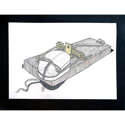 Mario Brancaglioni 35x25cm Orijinal Karikatür BOD05507