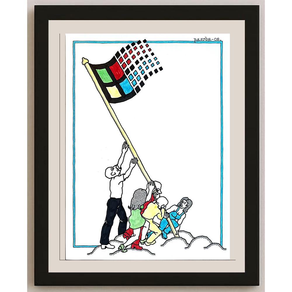 Predrag Srbljanin 29x21cm Orijinal Karikatür BOD05509