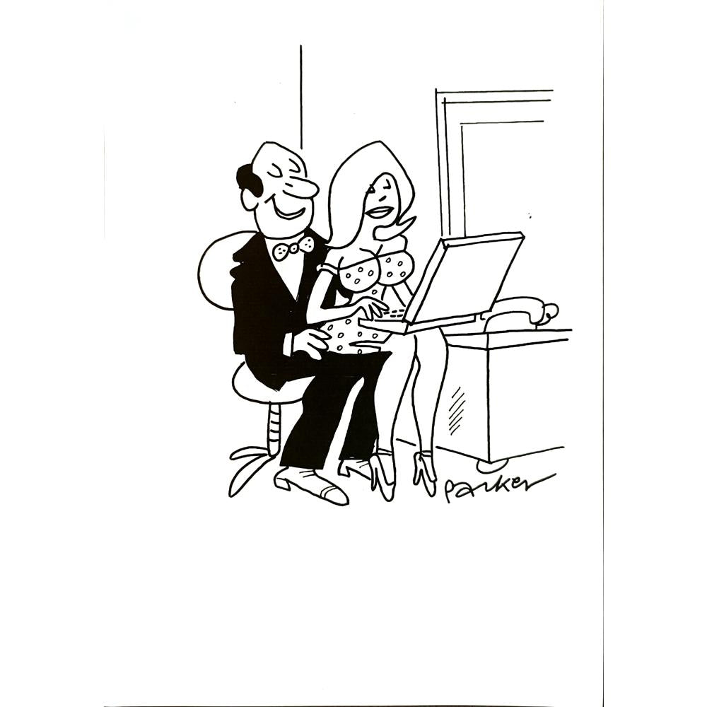 Dave Paker 29x21cm Orijinal Karikatür BOD05518
