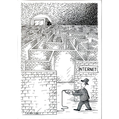 Aurel Stefan Alexandrescu 29x21cm Orijinal Karikatür BOD05520