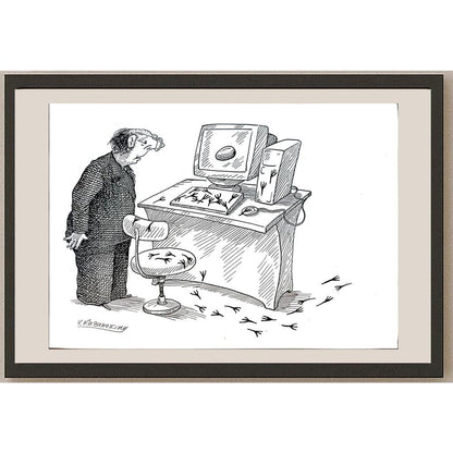 Vladimir Kazanevsky 29x21cm Orijinal Karikatür BOD05521