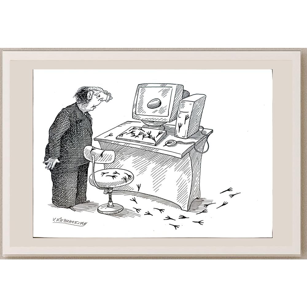 Vladimir Kazanevsky 29x21cm Orijinal Karikatür BOD05521