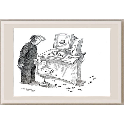 Vladimir Kazanevsky 29x21cm Orijinal Karikatür BOD05521