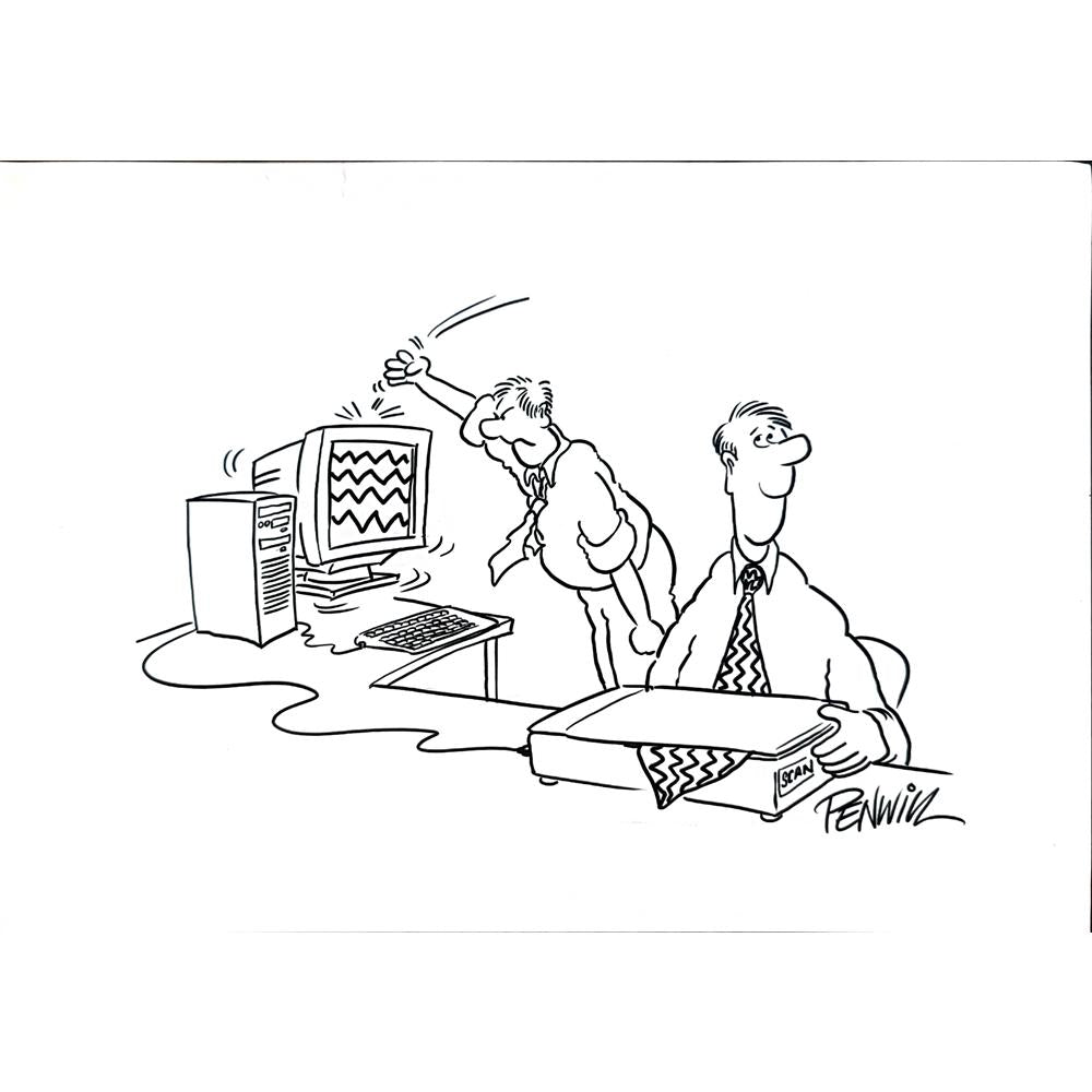 Roger Penwill 29x21cm Orijinal Karikatür BOD05523