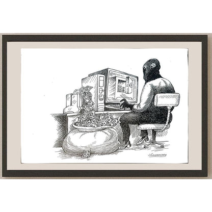 Vladimir Kazanevsky 29x21cm Orijinal Karikatür BOD05527