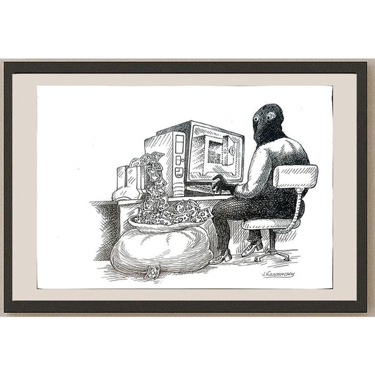 Vladimir Kazanevsky 29x21cm Orijinal Karikatür BOD05527
