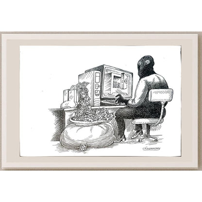 Vladimir Kazanevsky 29x21cm Orijinal Karikatür BOD05527