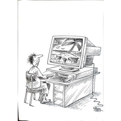 Aurel Stefan Alexandrescu 29x21cm Orijinal Karikatür BOD05530