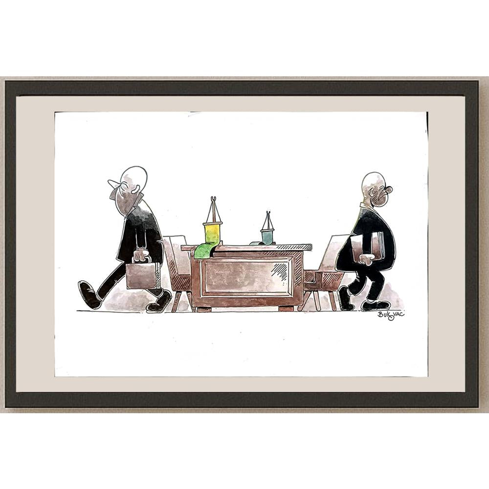 Milan Bukovac 29x21cm Orijinal Karikatür BOD05531