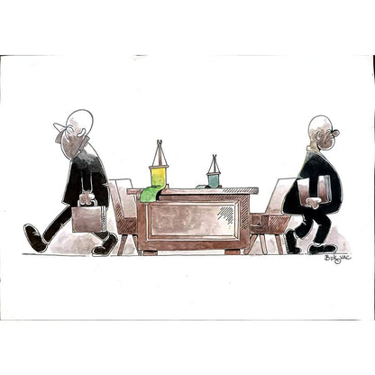 Milan Bukovac 29x21cm Orijinal Karikatür BOD05531
