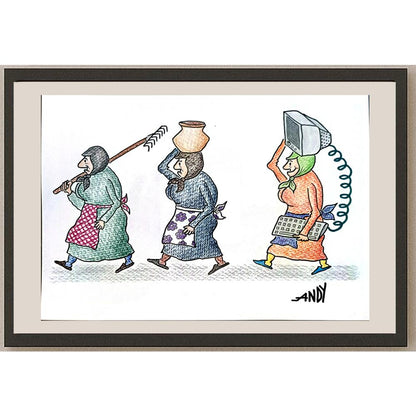 Andy Chaushu 29x21cm Orijinal Karikatür BOD05535