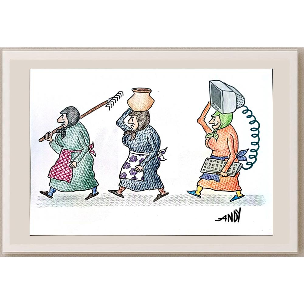 Andy Chaushu 29x21cm Orijinal Karikatür BOD05535
