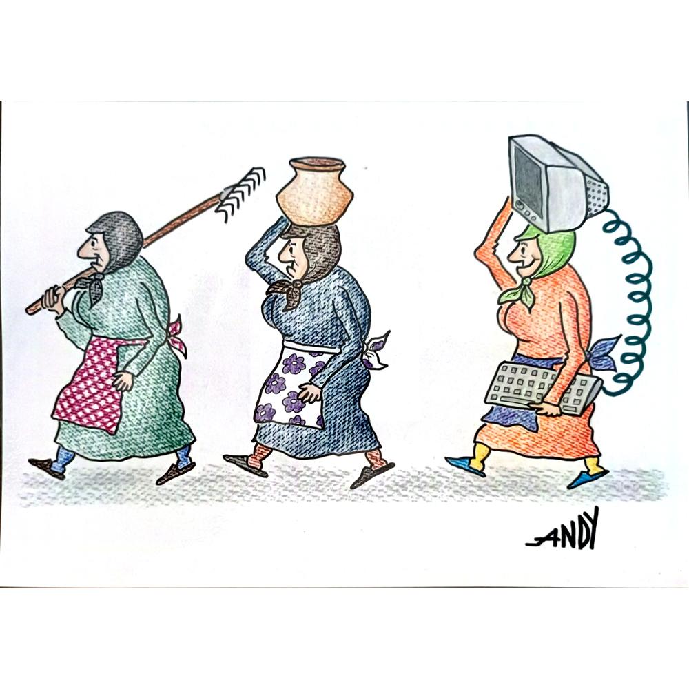 Andy Chaushu 29x21cm Orijinal Karikatür BOD05535