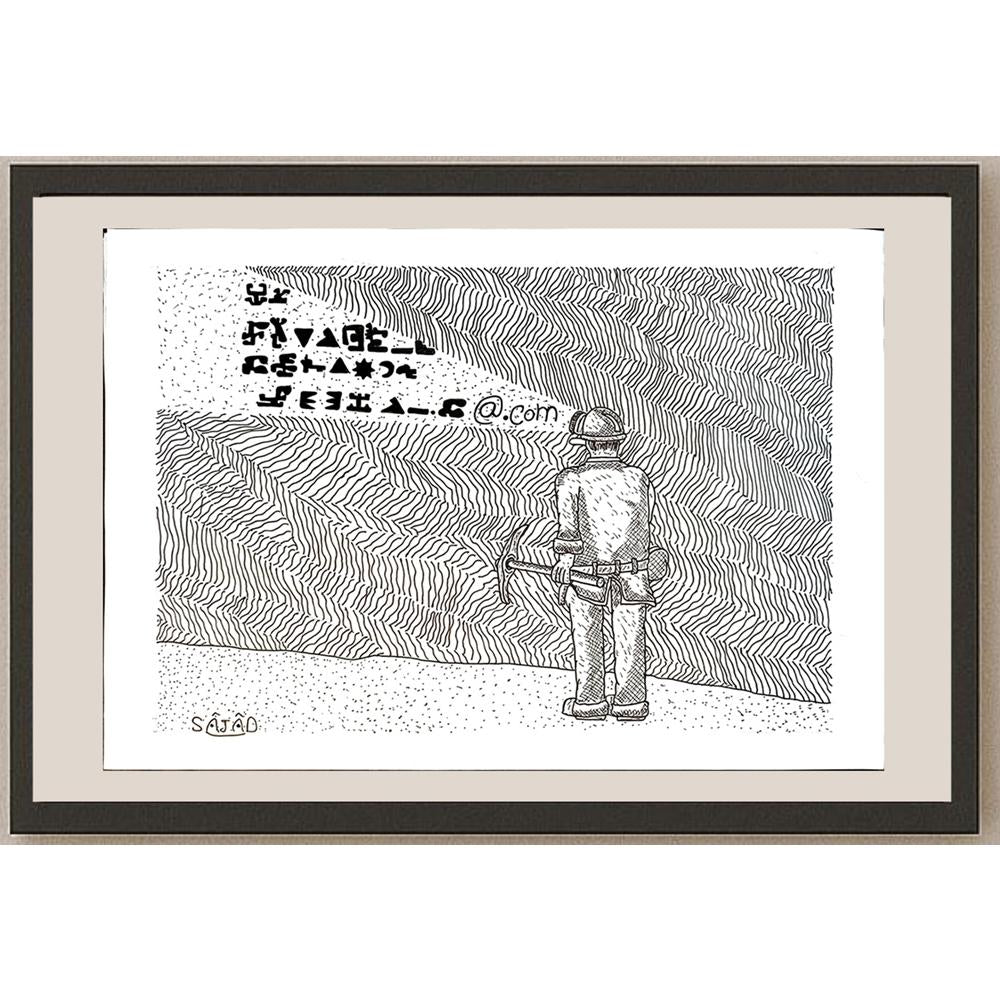 Sajad Rafaee 29x21cm Orijinal Karikatür BOD05537