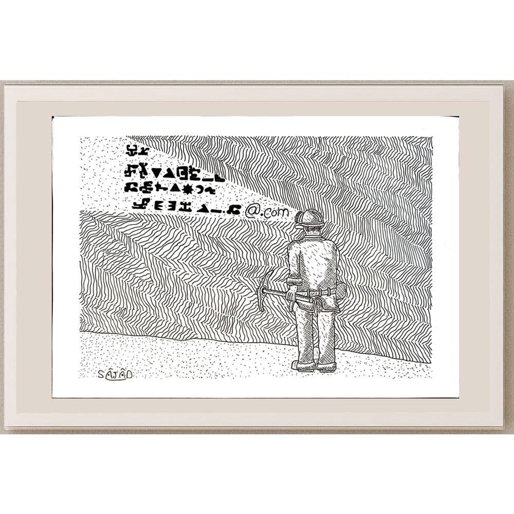 Sajad Rafaee 29x21cm Orijinal Karikatür BOD05537