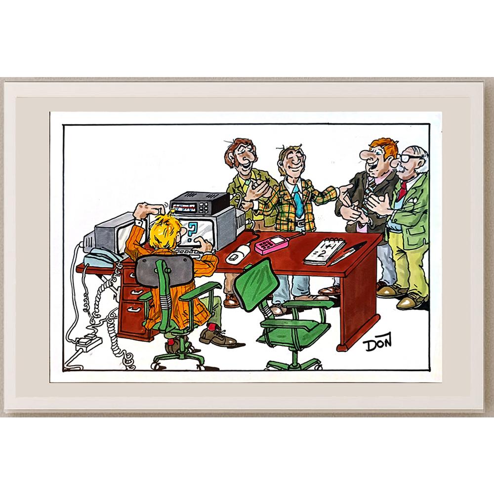 Don Campbell 29x21cm Orijinal Karikatür BOD05538
