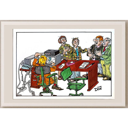 Don Campbell 29x21cm Orijinal Karikatür BOD05538