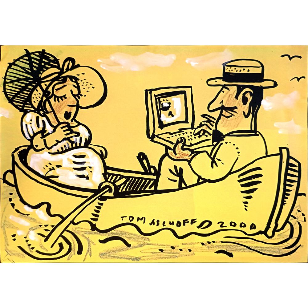 Jan Tomaschoff 29x21cm Orijinal Karikatür BOD05543