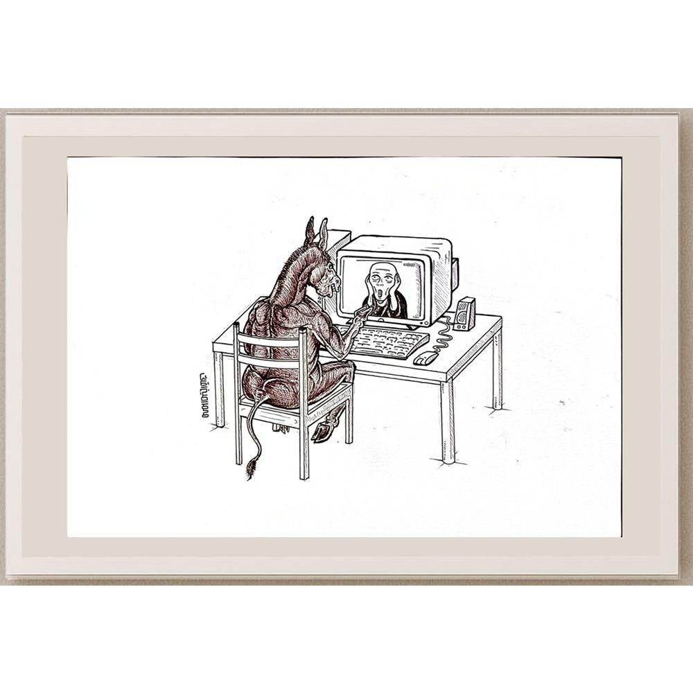 Mohammad Amin Aghaey 29x21cm Orijinal Karikatür BOD05557